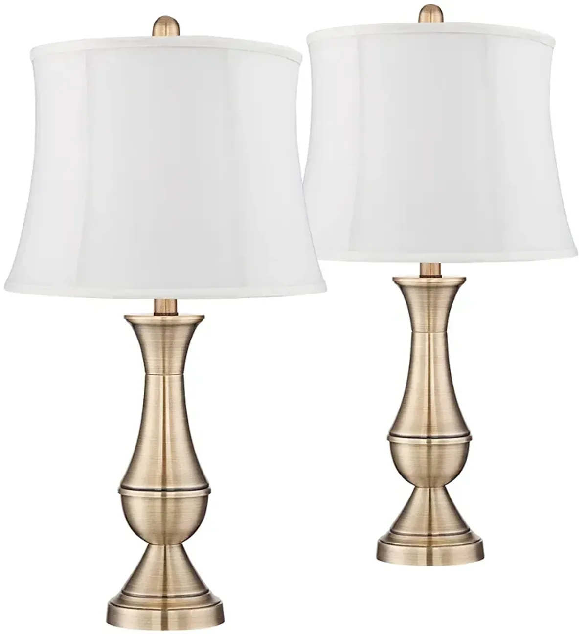 Regency Hill Becky 24 3/4" Antique Brass Table Lamps Set of 2