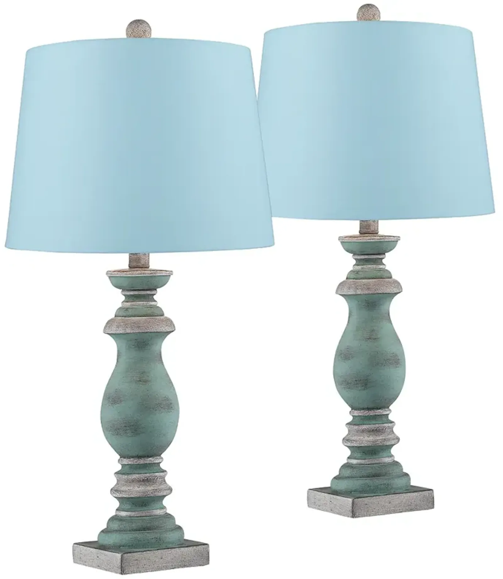 Patsy Blue-Gray Washed Blue Hardback Table Lamps Set of 2