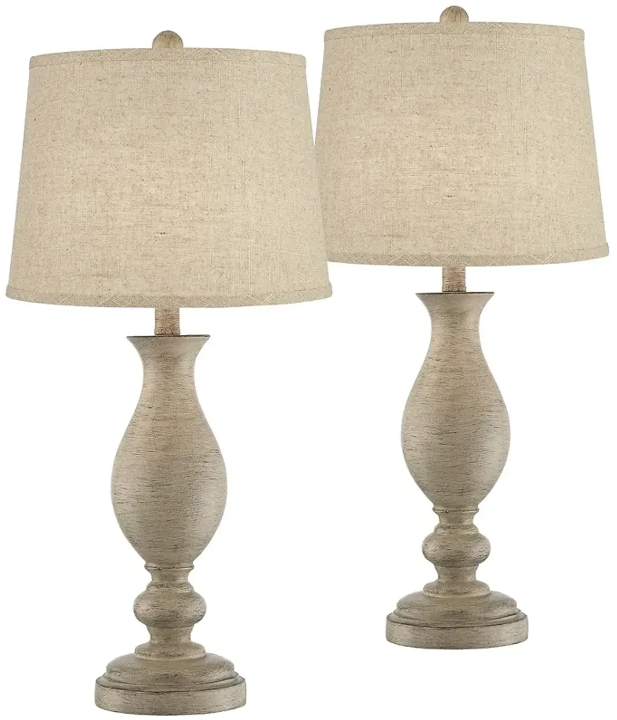 Regency Hill Serena 27 1/2" Burlap Linen Faux Wood Lamps Set of 2