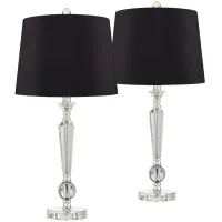 Jolie Candlestick Crystal Black Shade Table Lamps Set of 2