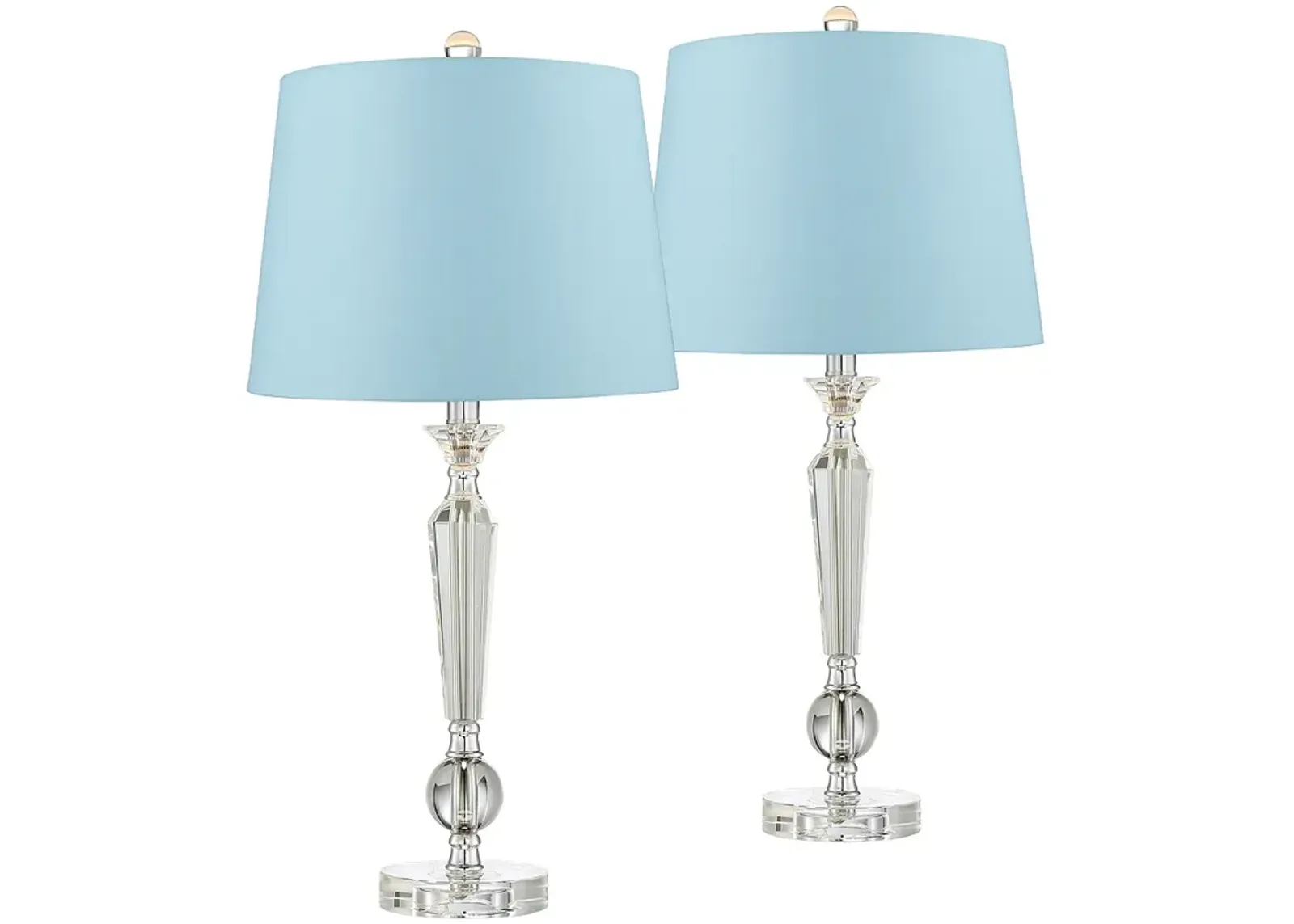 Vienna Full Spectrum Jolie 26" Blue Shade Crystal Lamps Set of 2