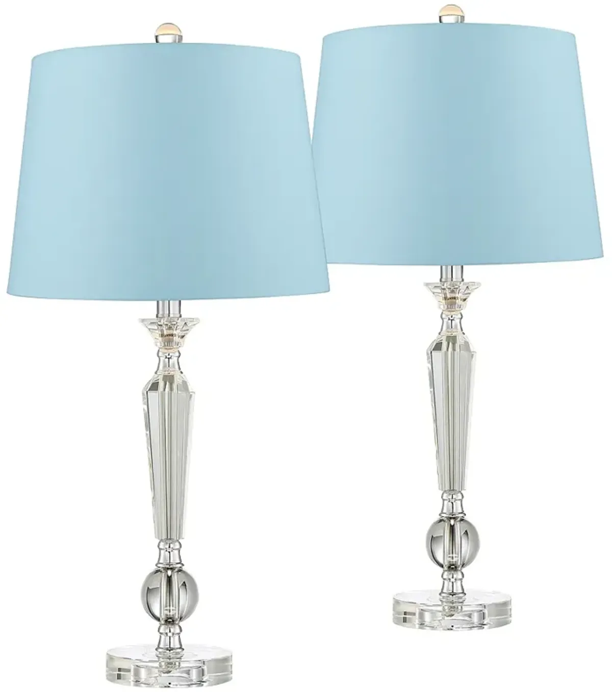 Vienna Full Spectrum Jolie 26" Blue Shade Crystal Lamps Set of 2
