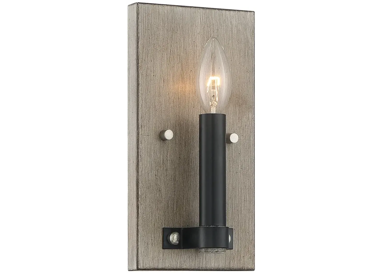 Rawson Ridge 5" Wide Aged Silverwood and Coal Wall Light