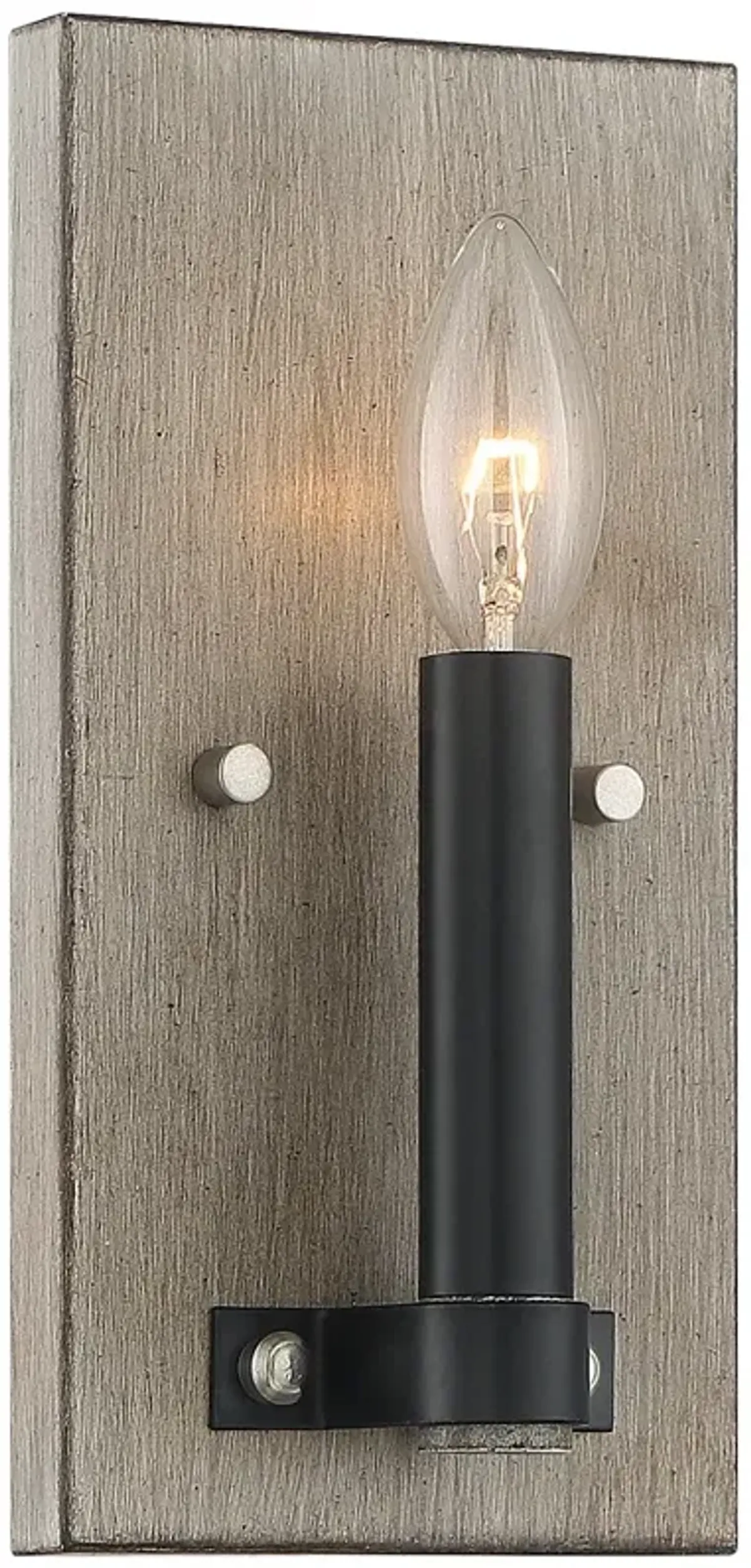 Minka Rawson Ridge 5" Wide Aged Silverwood and Coal Wall Light