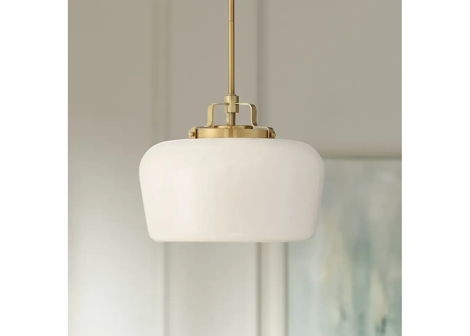 Possini Euro Mystic 15" Wide Gold and White Glass Modern Pendant Light