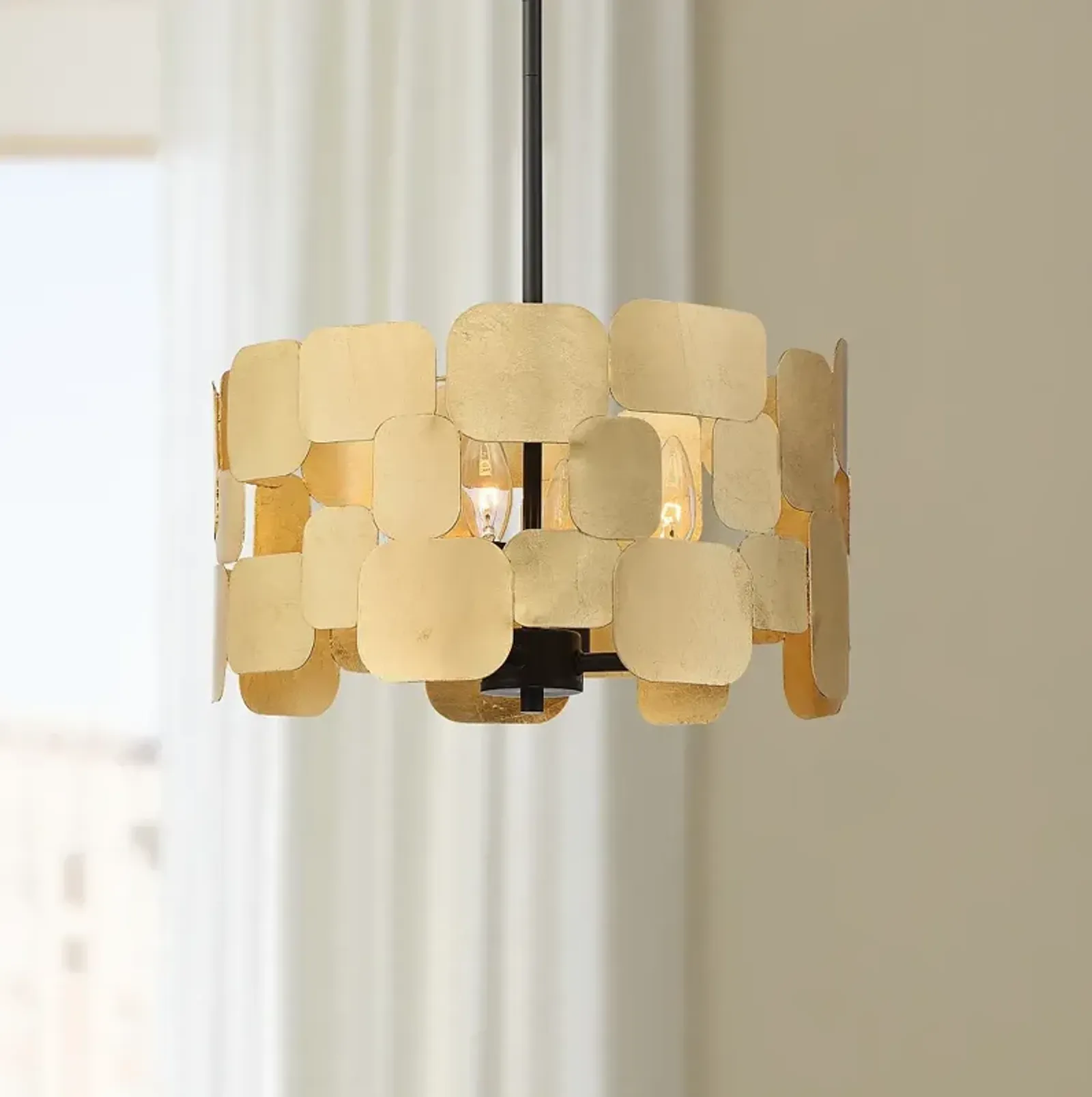 Possini Euro Stella 15" Wide Soft Gold Leaf Modern Pendant Light