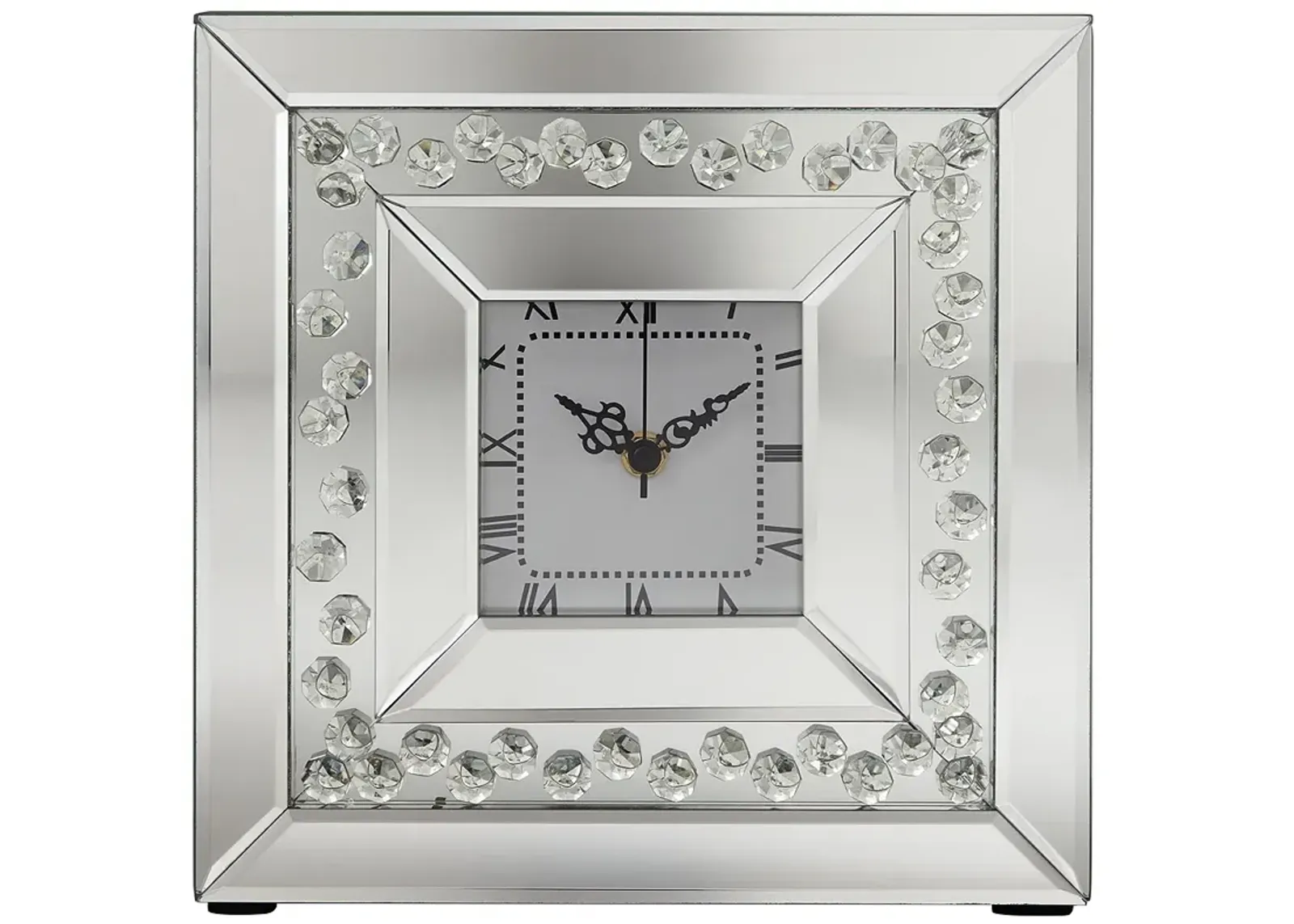 Remington Crystal and Mirror 10 1/4" Square Table Clock