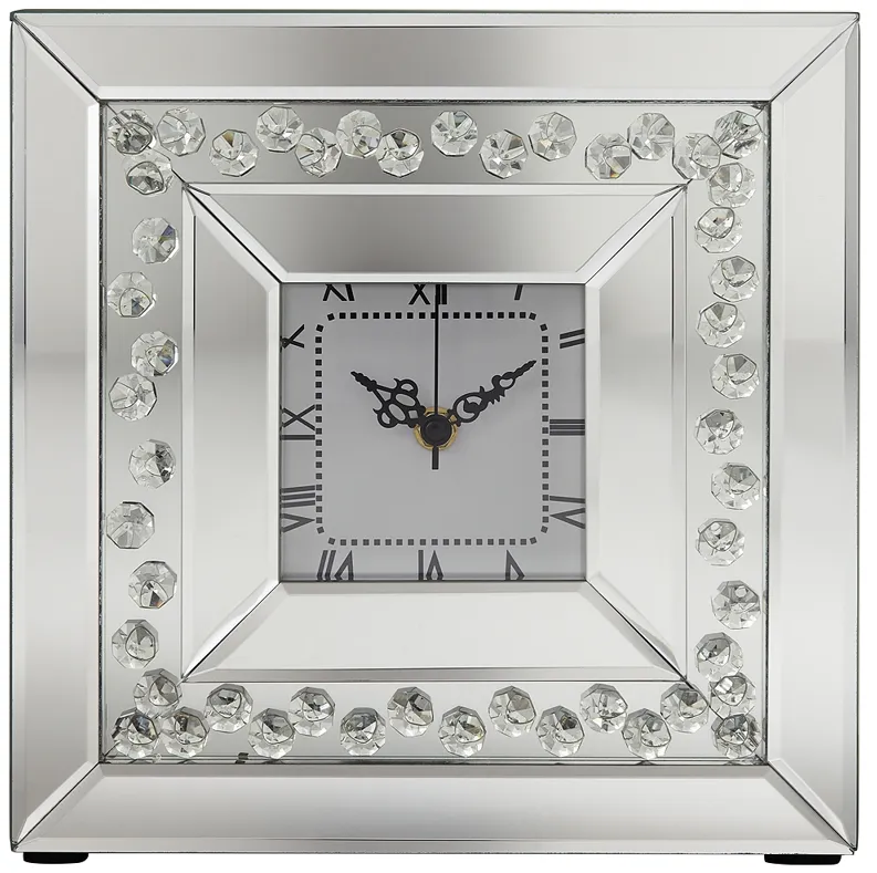 Remington Crystal and Mirror 10 1/4" Square Table Clock