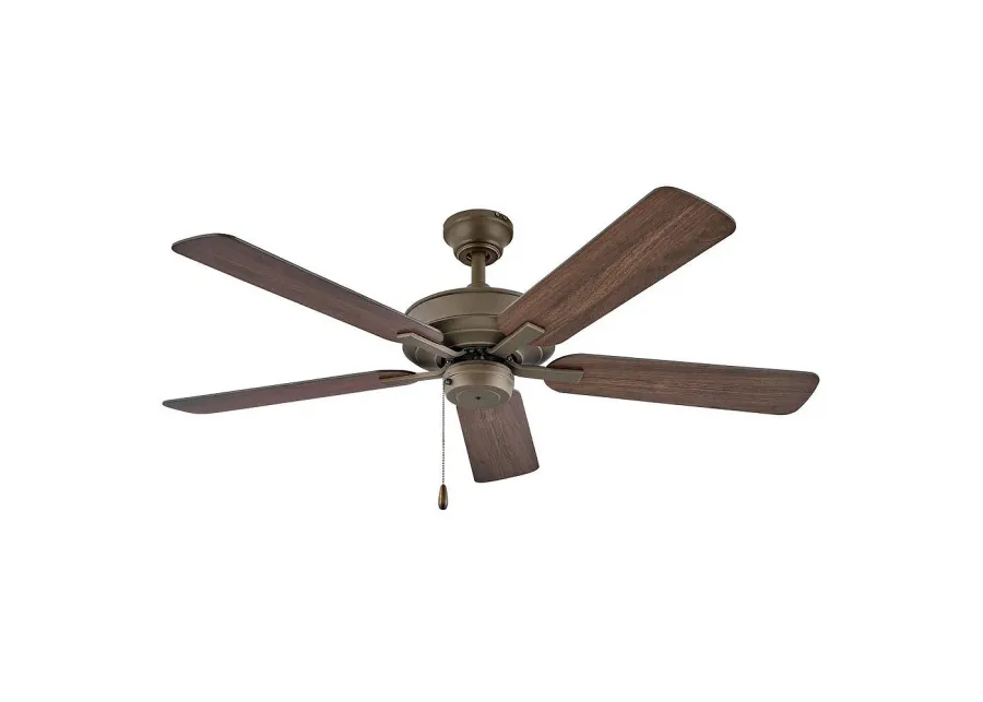 52" Hinkley Metro 5-Blade Bronze and Walnut Fan with Pull Chain