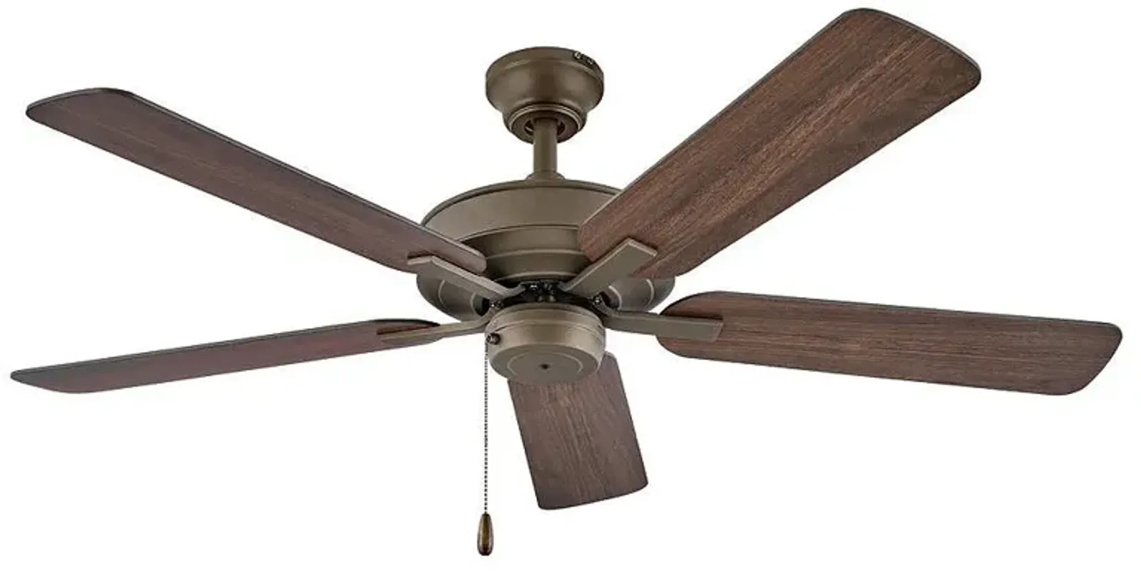 52" Hinkley Metro 5-Blade Bronze and Walnut Fan with Pull Chain