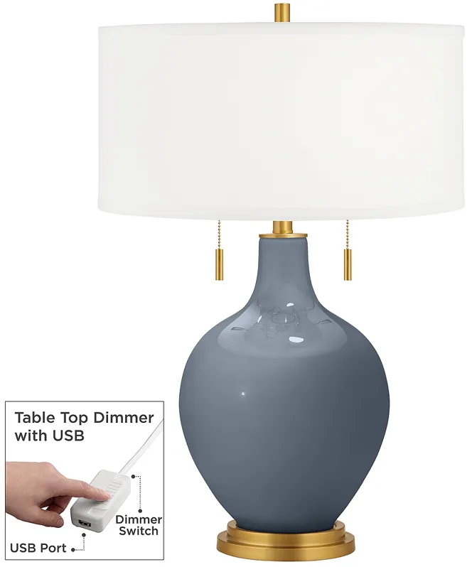 Granite Peak Toby Brass Accents Table Lamp with Dimmer