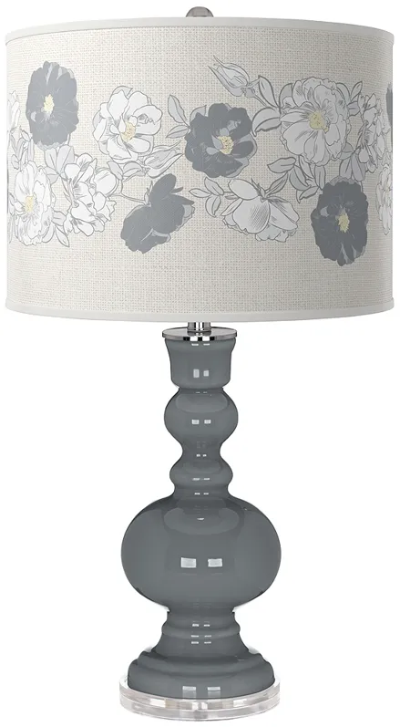 Software Gray Rose Bouquet Apothecary Table Lamp