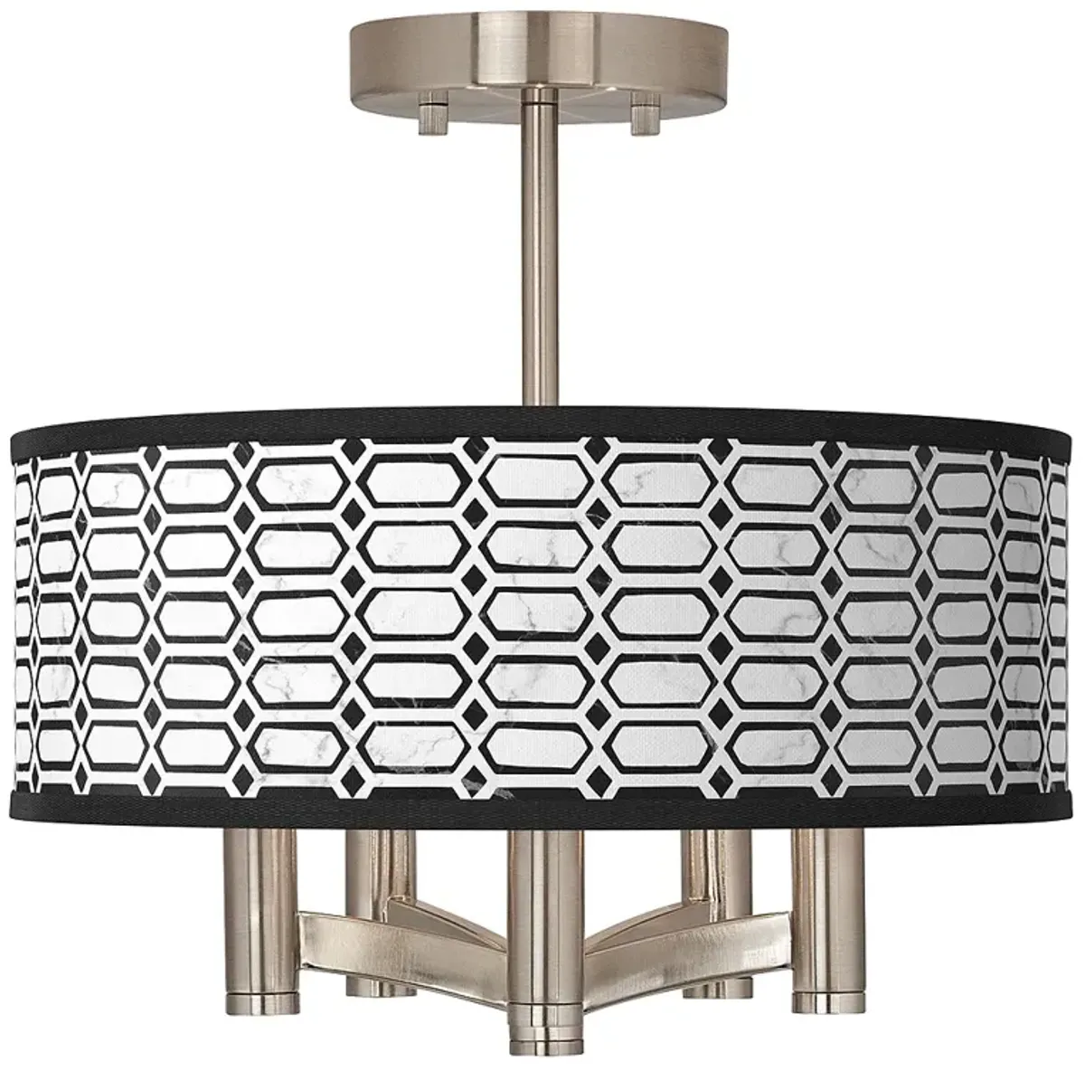 Rhombi Ava 5-Light Nickel Ceiling Light