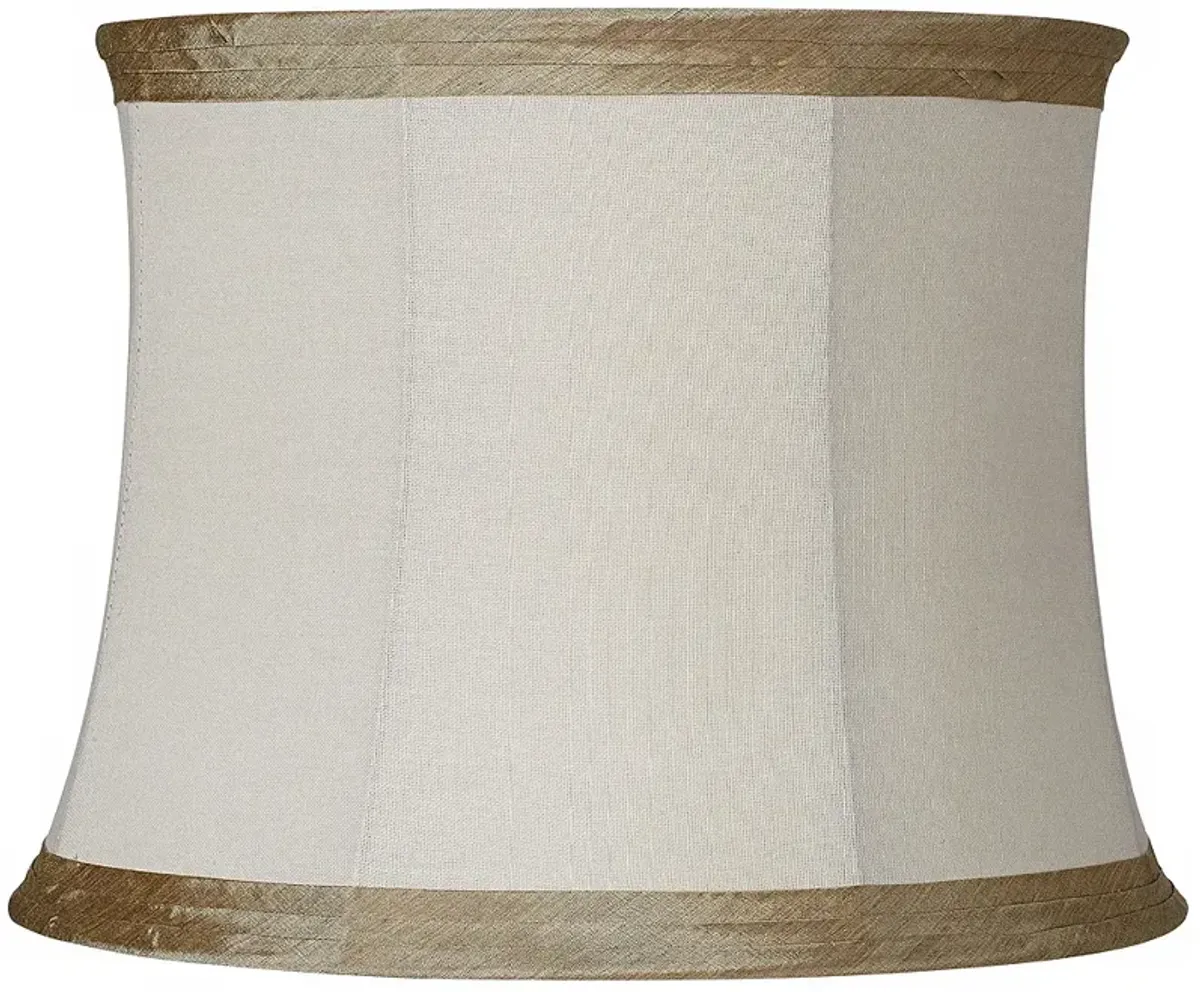 Springcrest Ivory Linen with Taupe Trim Lamp Shade 14x16x12 (Spider)