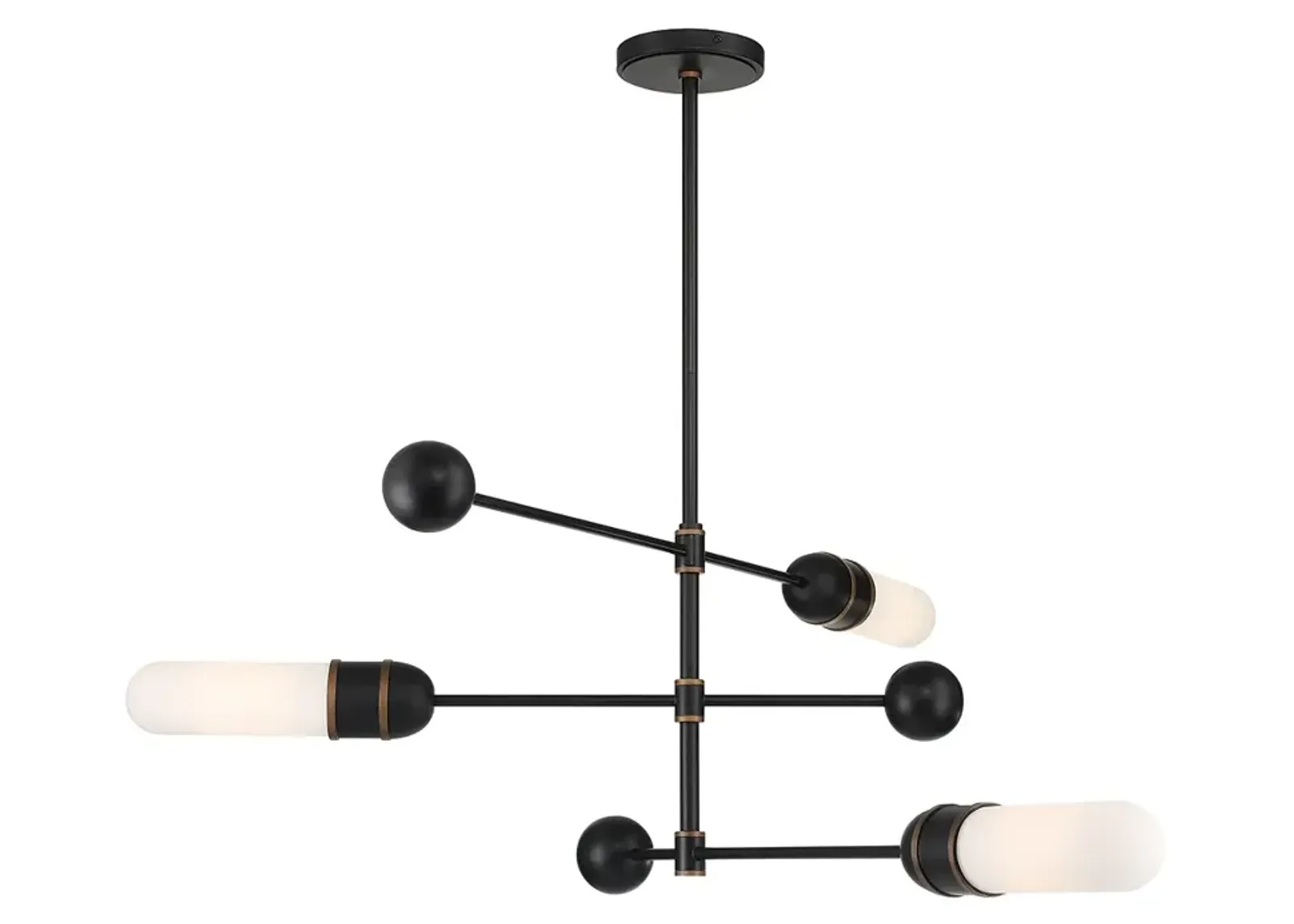 Brian Patrick Flynn Capsule 3 Light Matte Black + Textured Gold Chandelier