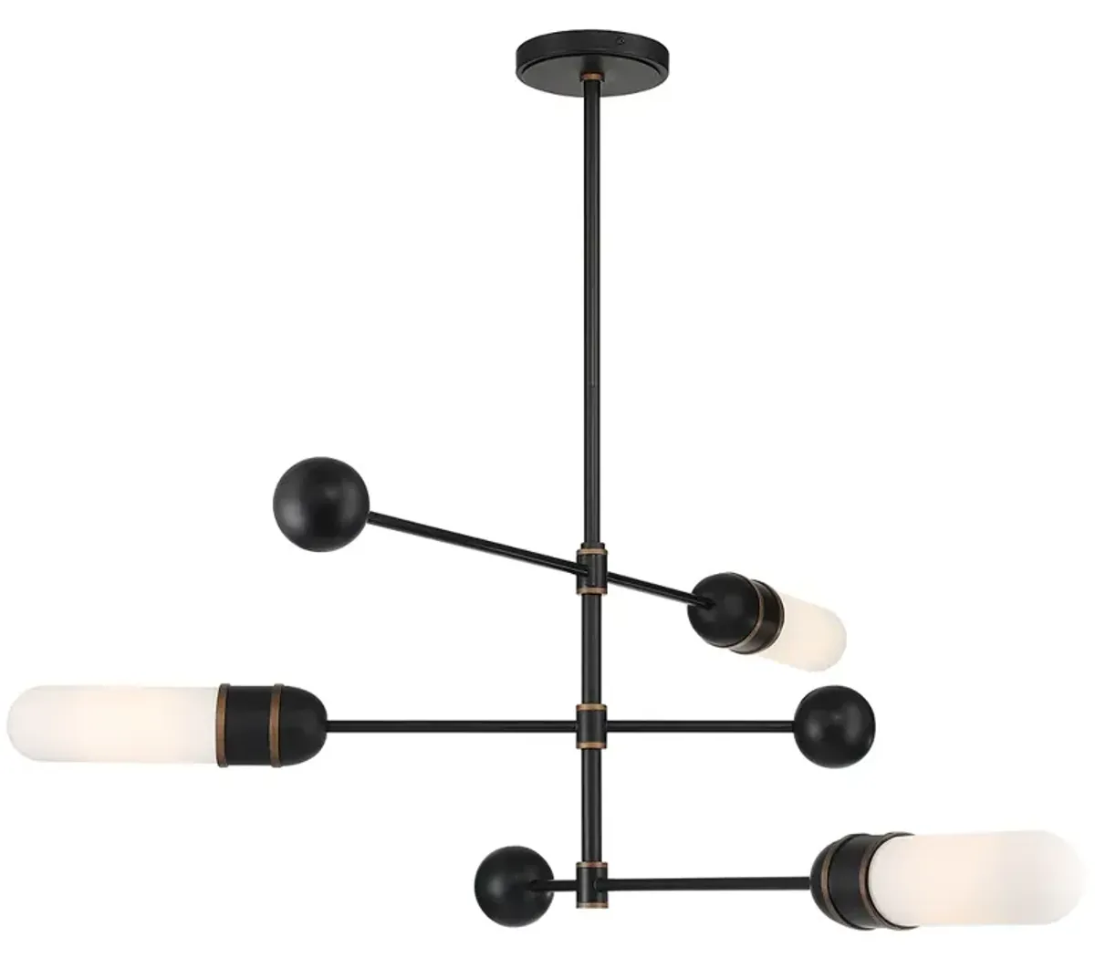 Brian Patrick Flynn Capsule 3 Light Matte Black + Textured Gold Chandelier