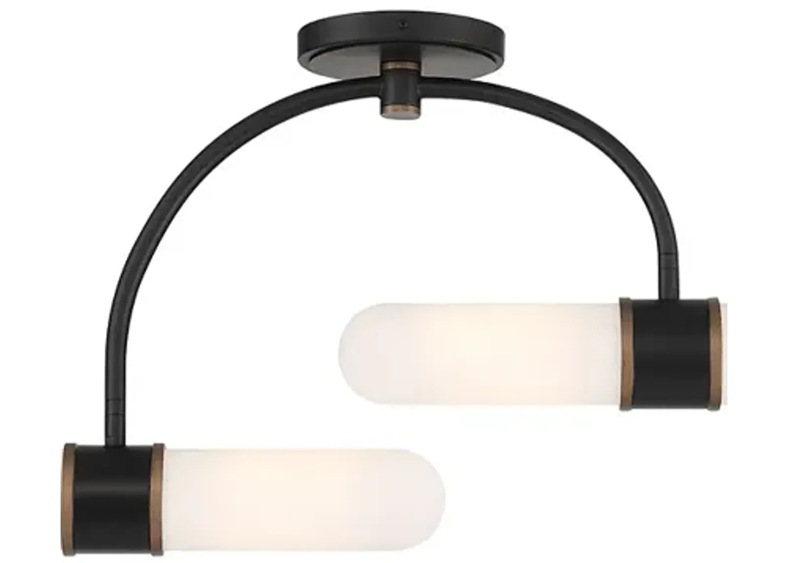 Brian Patrick Flynn Capsule 4 Light Matte Black + Textured Gold Semi Flush