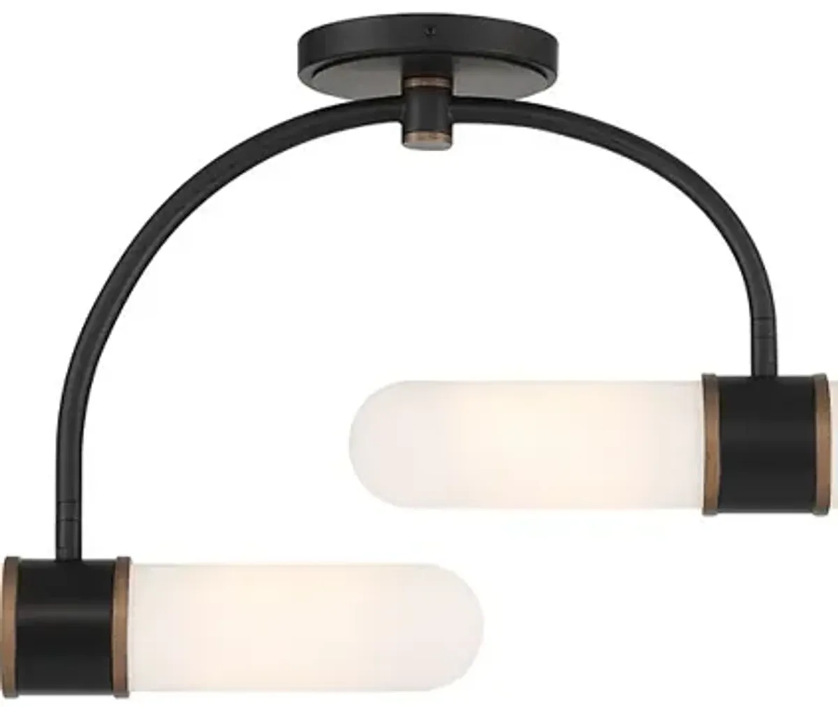 Brian Patrick Flynn Capsule 4 Light Matte Black + Textured Gold Semi Flush