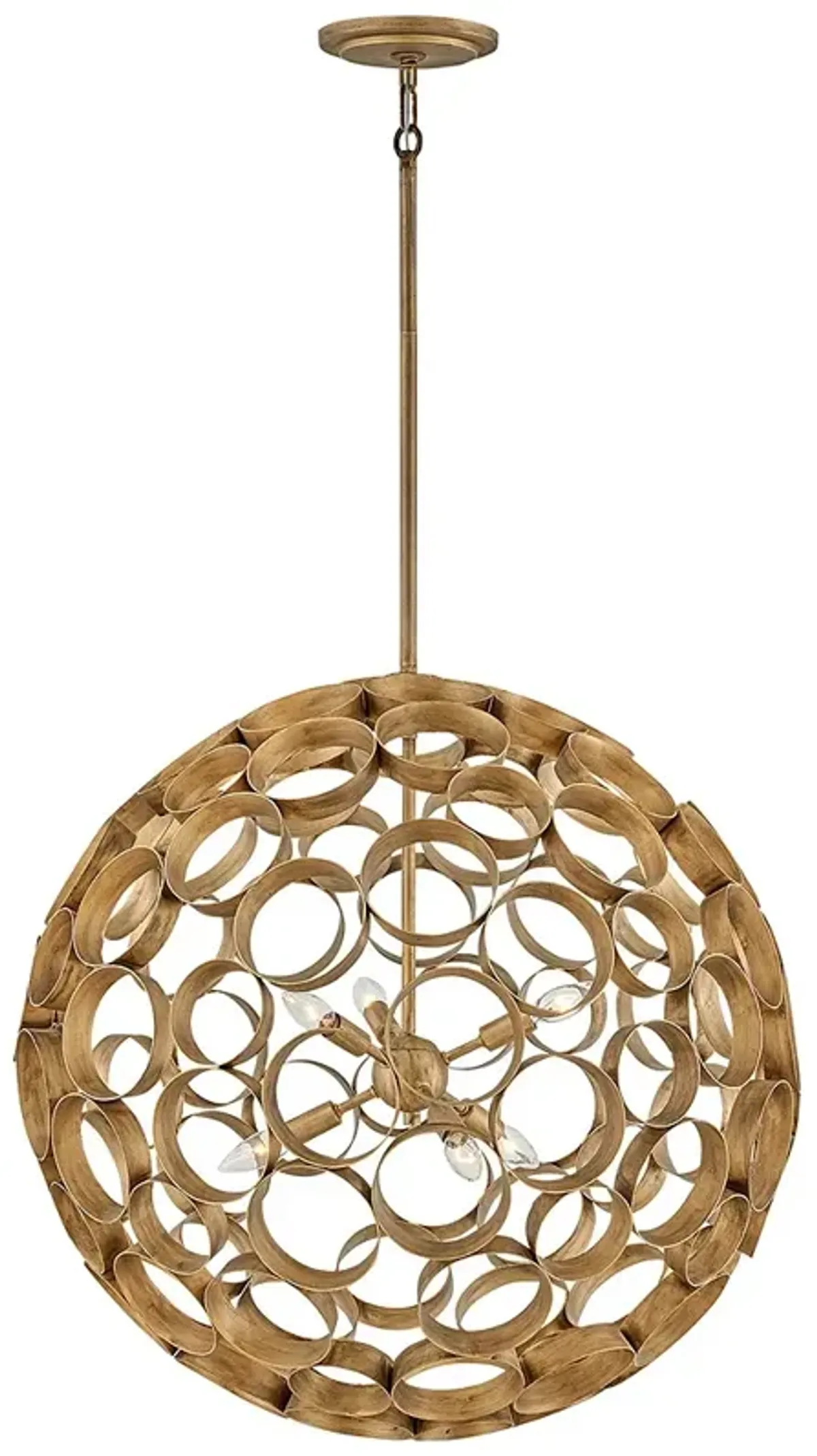 Hinkley Centric 28" Wide Burnished Gold 6-Light Orb Pendant