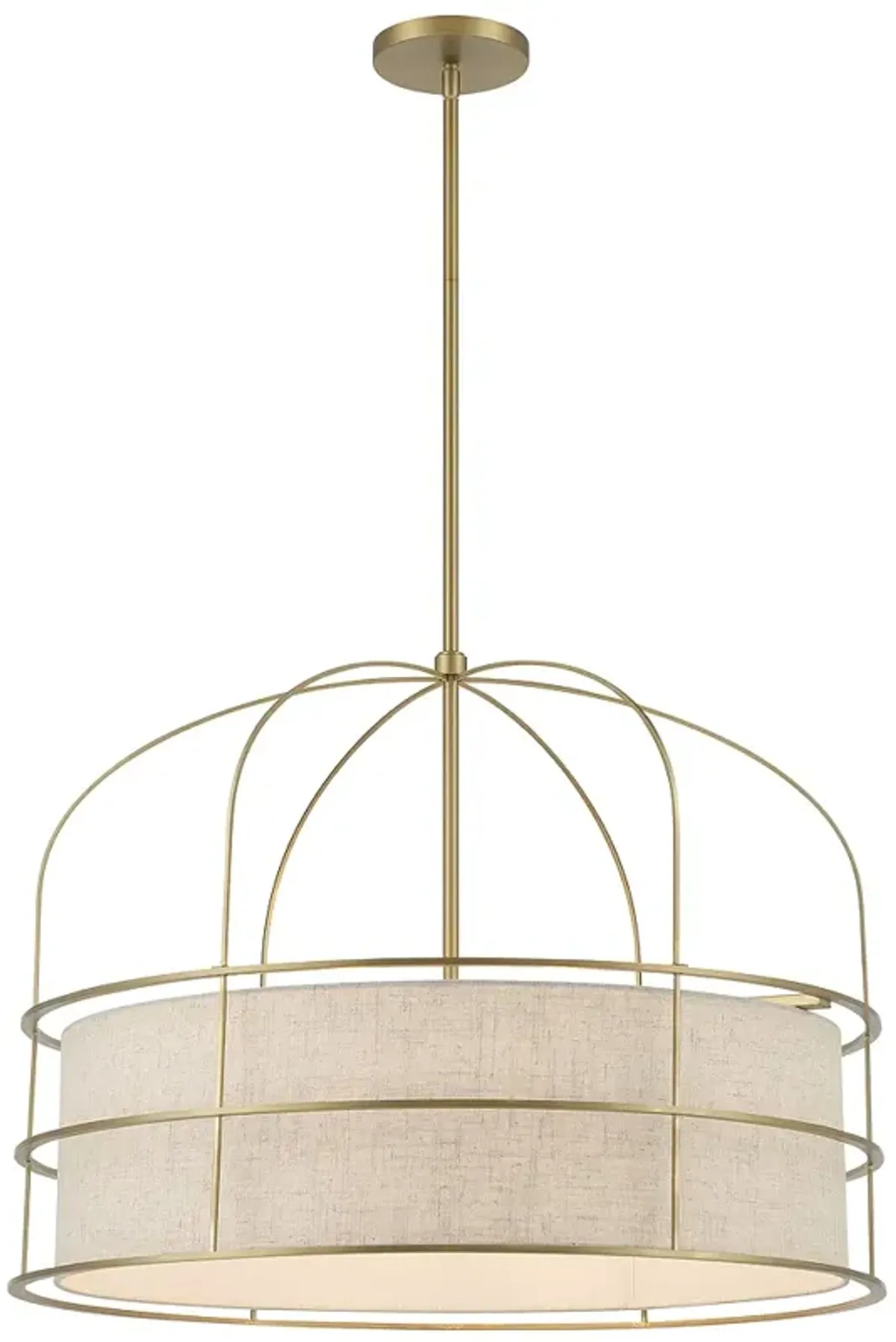 Minka-Lavery Gateway Park 6-Light Coal Pendant with Oatmeal Linen Shade