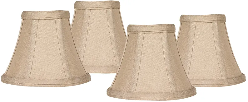 Evaline Taupe Fabric Lamp Shade 3x6x5x5 (Clip-On) Set of 4
