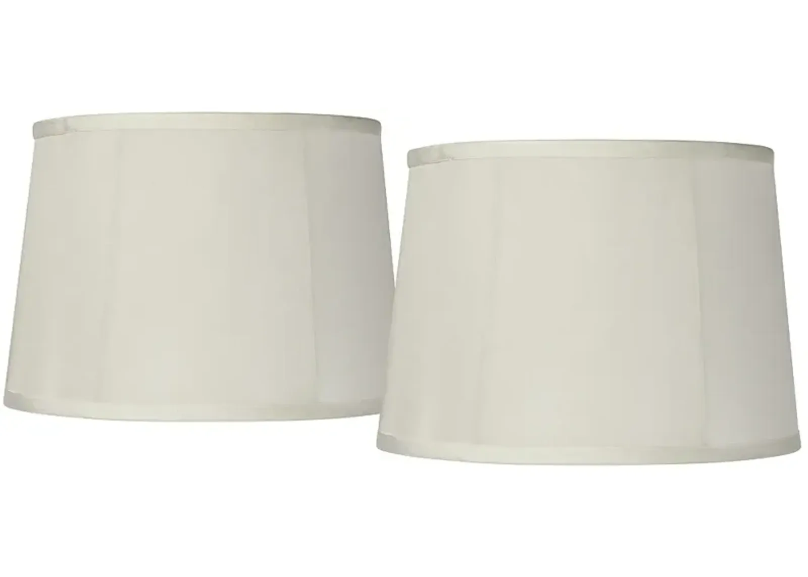 Off-White Fabric Set of 2 Drum Lamp Shades 12x14x10 (Spider)