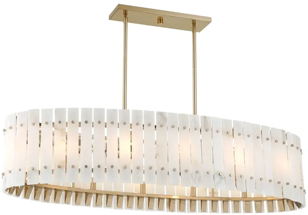 Metropolitan Bardon 5-Light 48.24-in Celeste Brass Chandelier with Shade