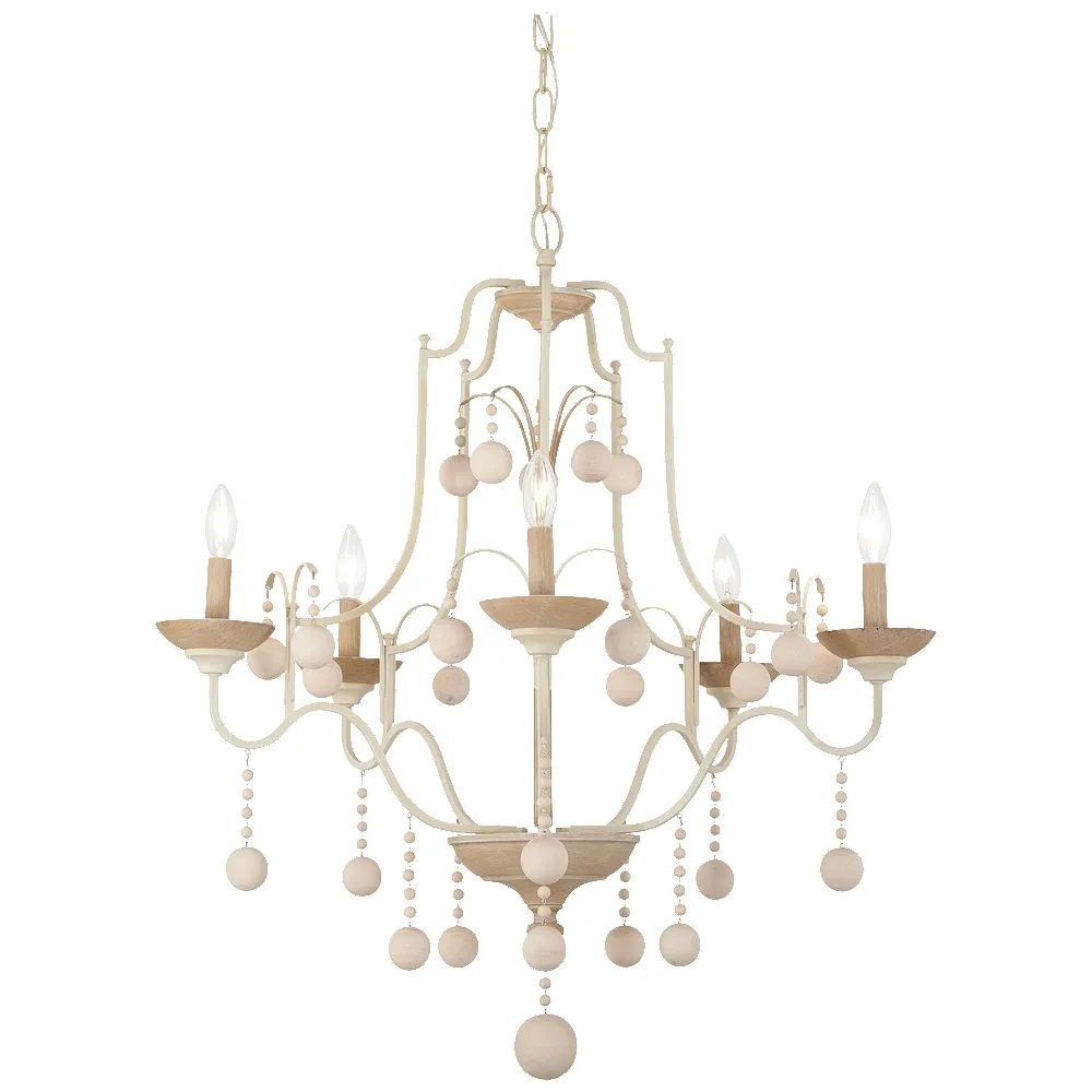 Minka-Lavery Colonial Charm 5-Light White Wash and Clay Chandelier