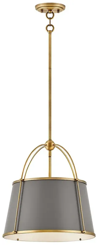 Hinkley Clarke 16 1/4" Wide Brass and Gray Pendant Light