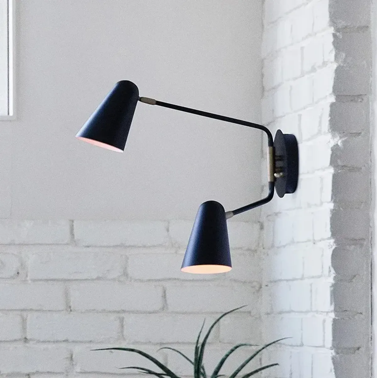 Lark Birdie Sconce Large Two Light Sconce Black