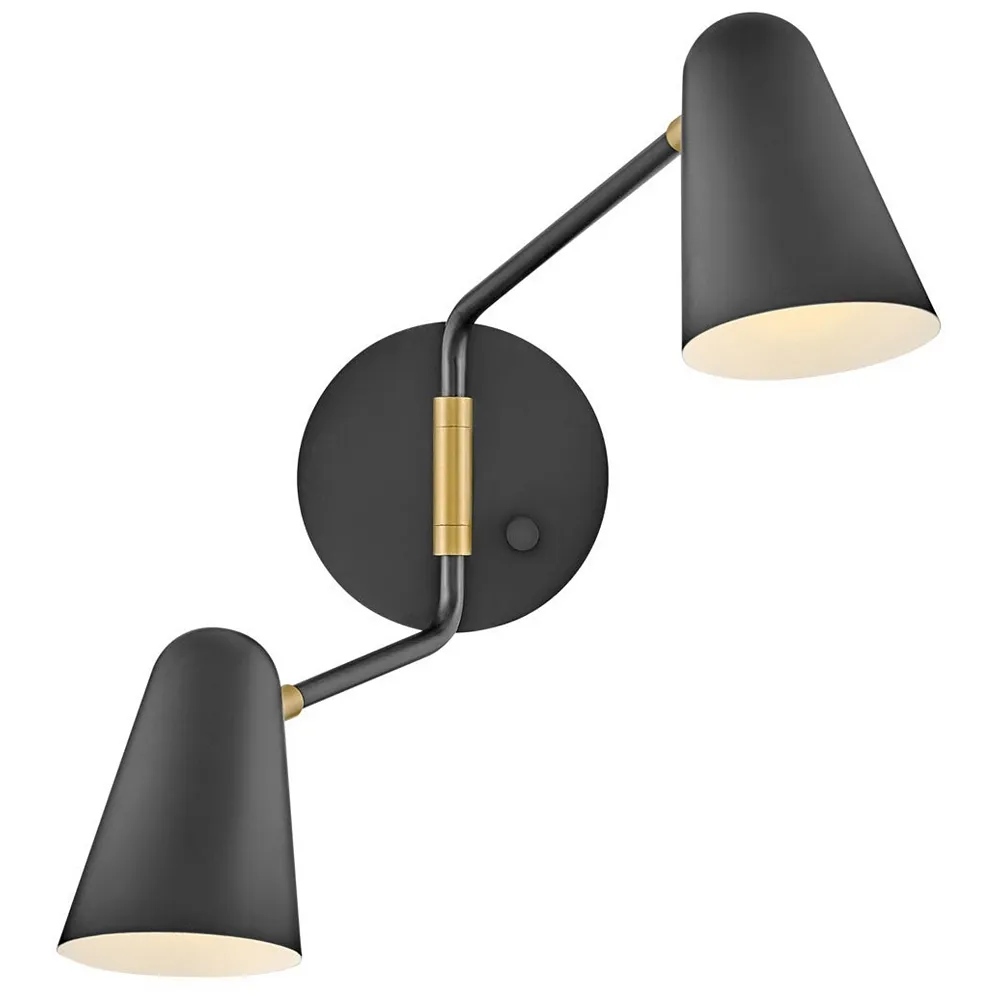 Lark Birdie Sconce Large Two Light Sconce Black