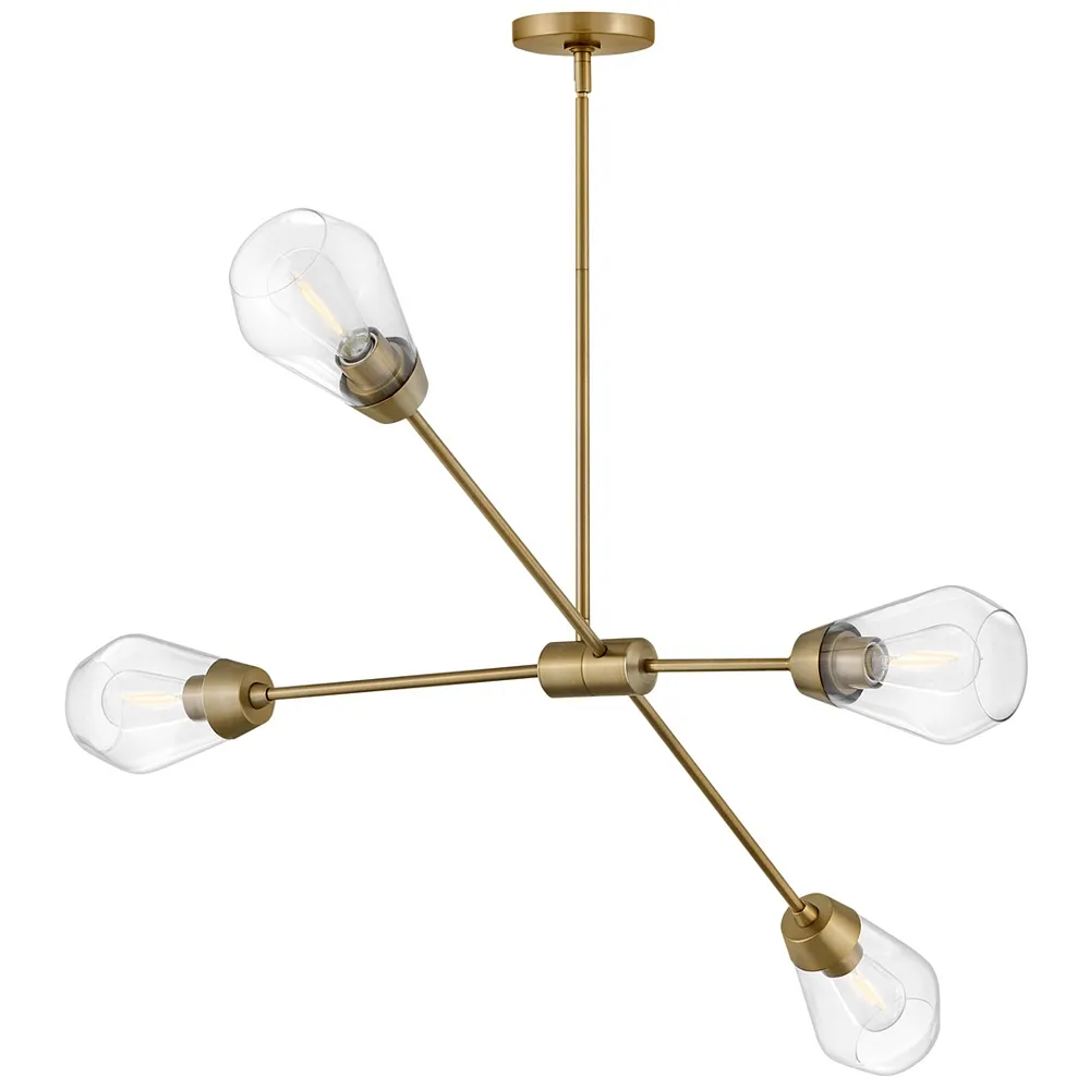 Lark Livie Chandelier Medium Convertible Mobile Single Tier Lacquered Brass