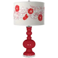 Ribbon Red Rose Bouquet Apothecary Table Lamp