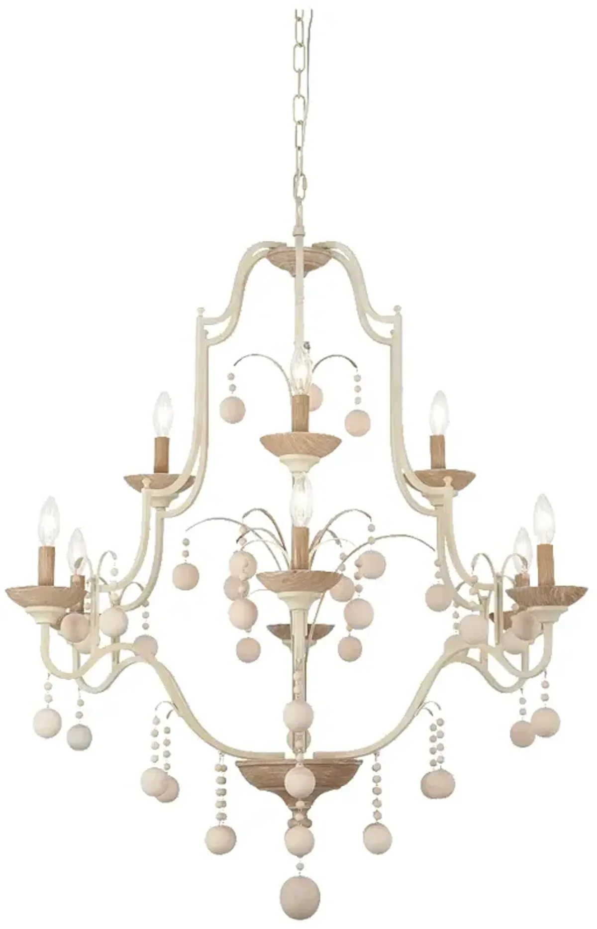 Minka-Lavery Colonial Charm 9-Light White Wash and Clay Chandelier