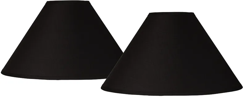 Springcrest Black Fabric Set of 2 Empire Lamp Shades 6x19x12 (Spider)