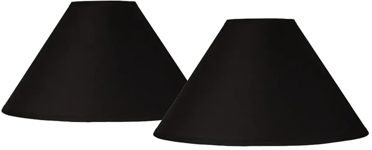 Springcrest Black Fabric Set of 2 Empire Lamp Shades 6x19x12 (Spider)