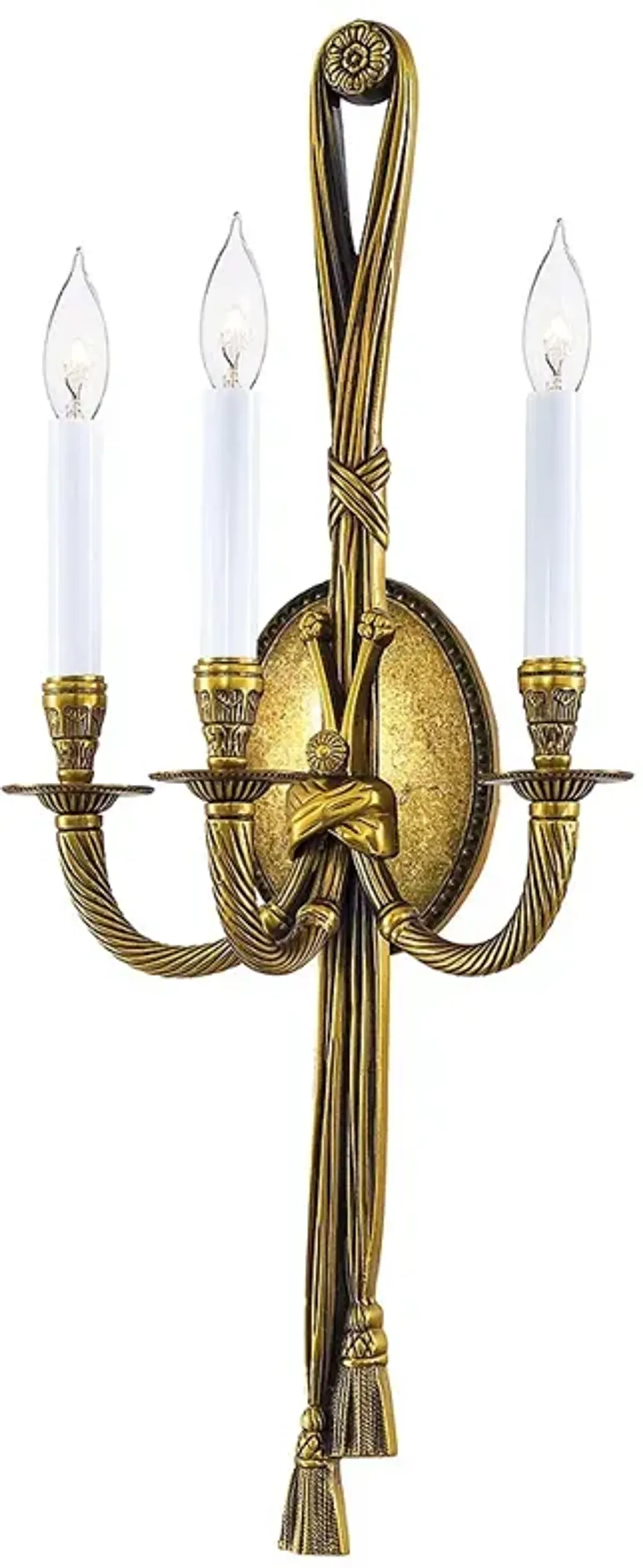 Metropolitan 3-Light 11.25-in Antique Gold Indoor Wall Sconce