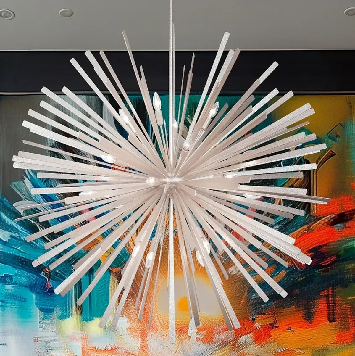 Metropolitan Confluence 20-Light 48-in Piastra White Pendant with Shade