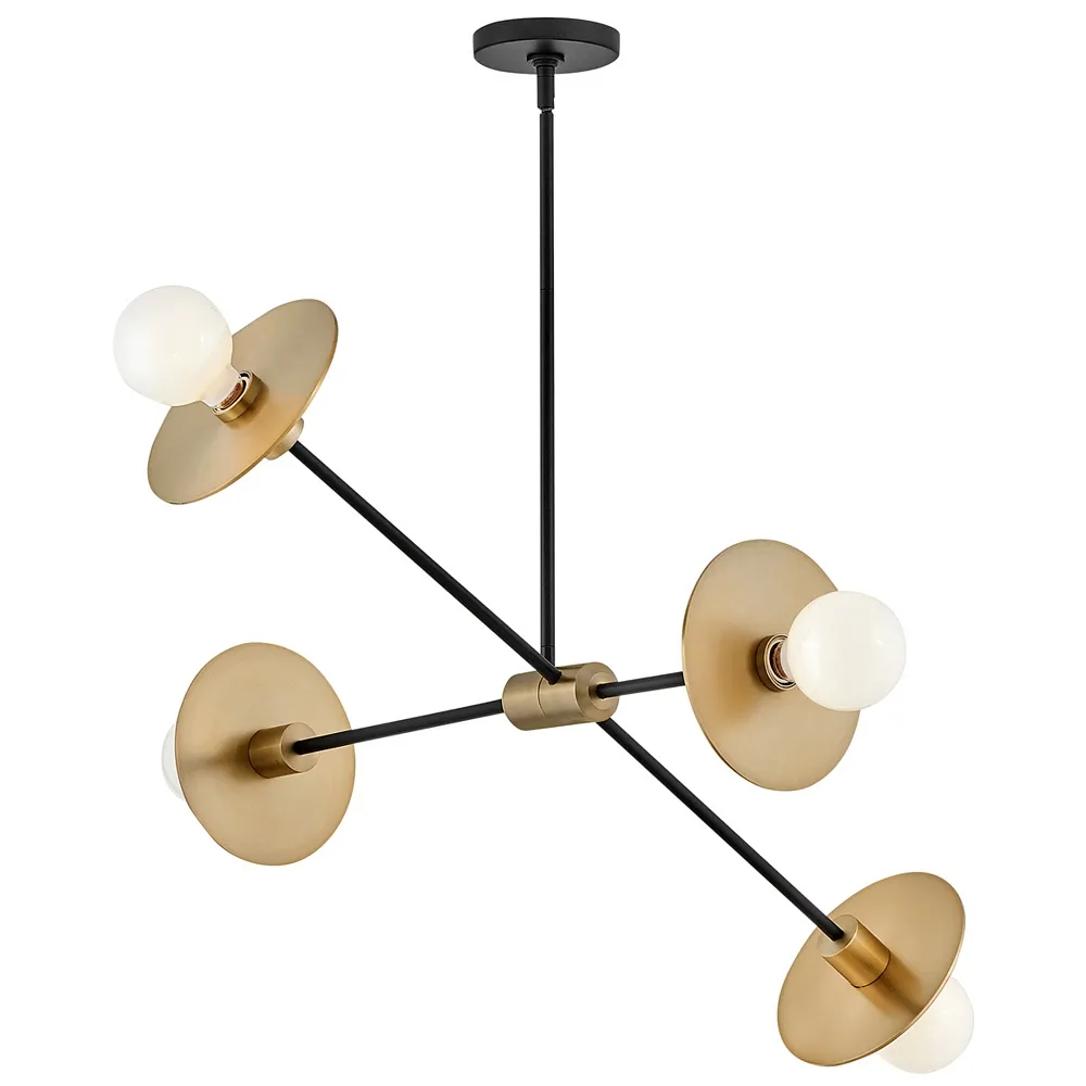 Lark Lulu Chandelier Medium Convertible Mobile Single Tier Lacquered Brass