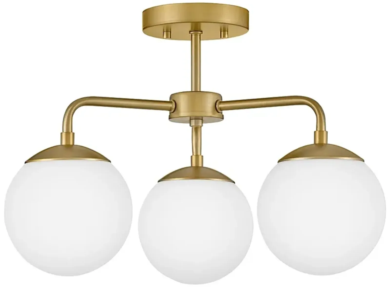 Lark Julep Foyer Medium Semi Flush Mount 12.75" Lacquered Brass