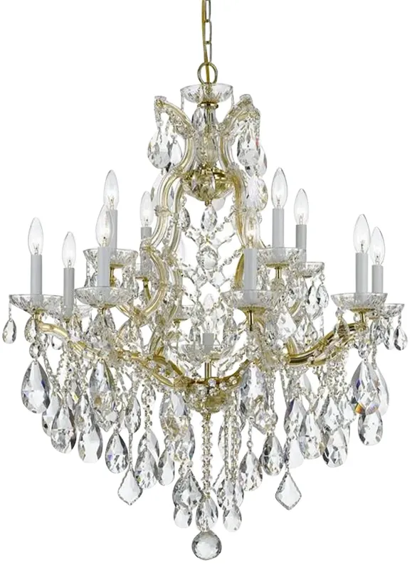 Crystorama Maria Theresa 28"W Gold 13-Light Crystal Chandelier