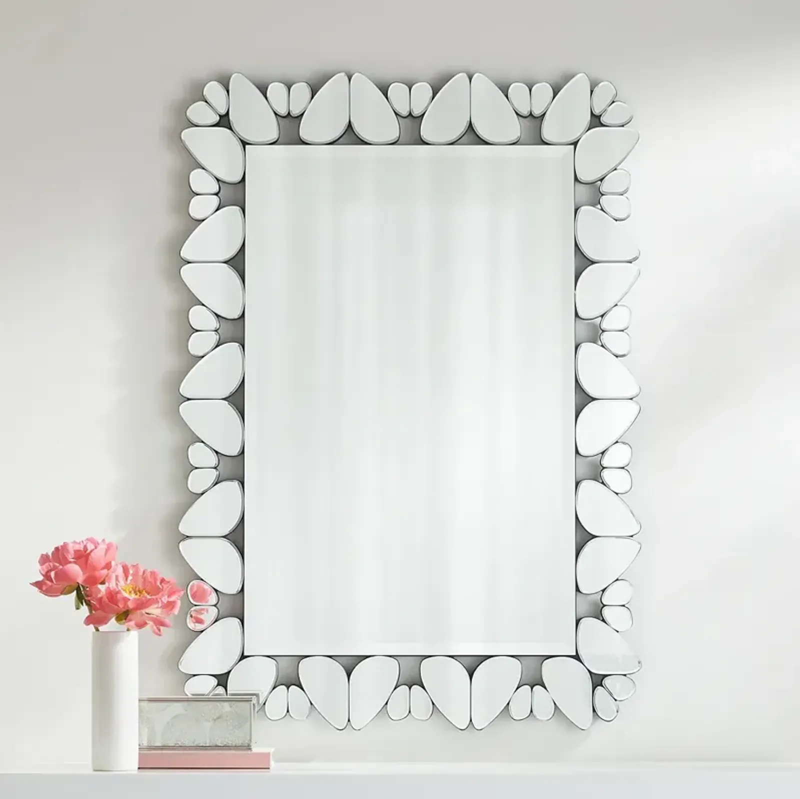 Possini Euro Veneto Cut Glass Pattern 28" x 40" Wall Mirror