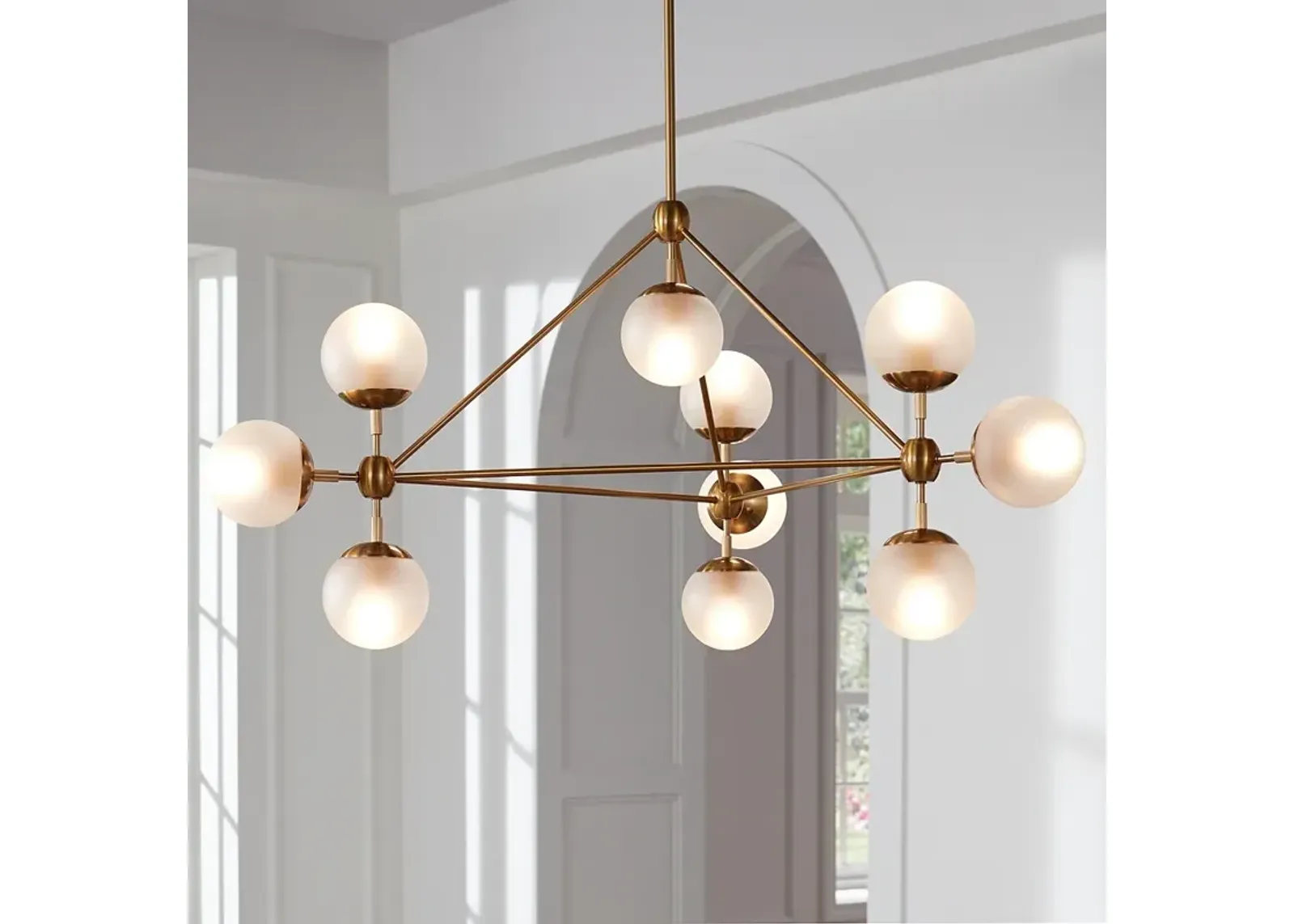 Possini Euro Gable 40 1/2" Wide Soft Gold Modern 10-Light Chandelier