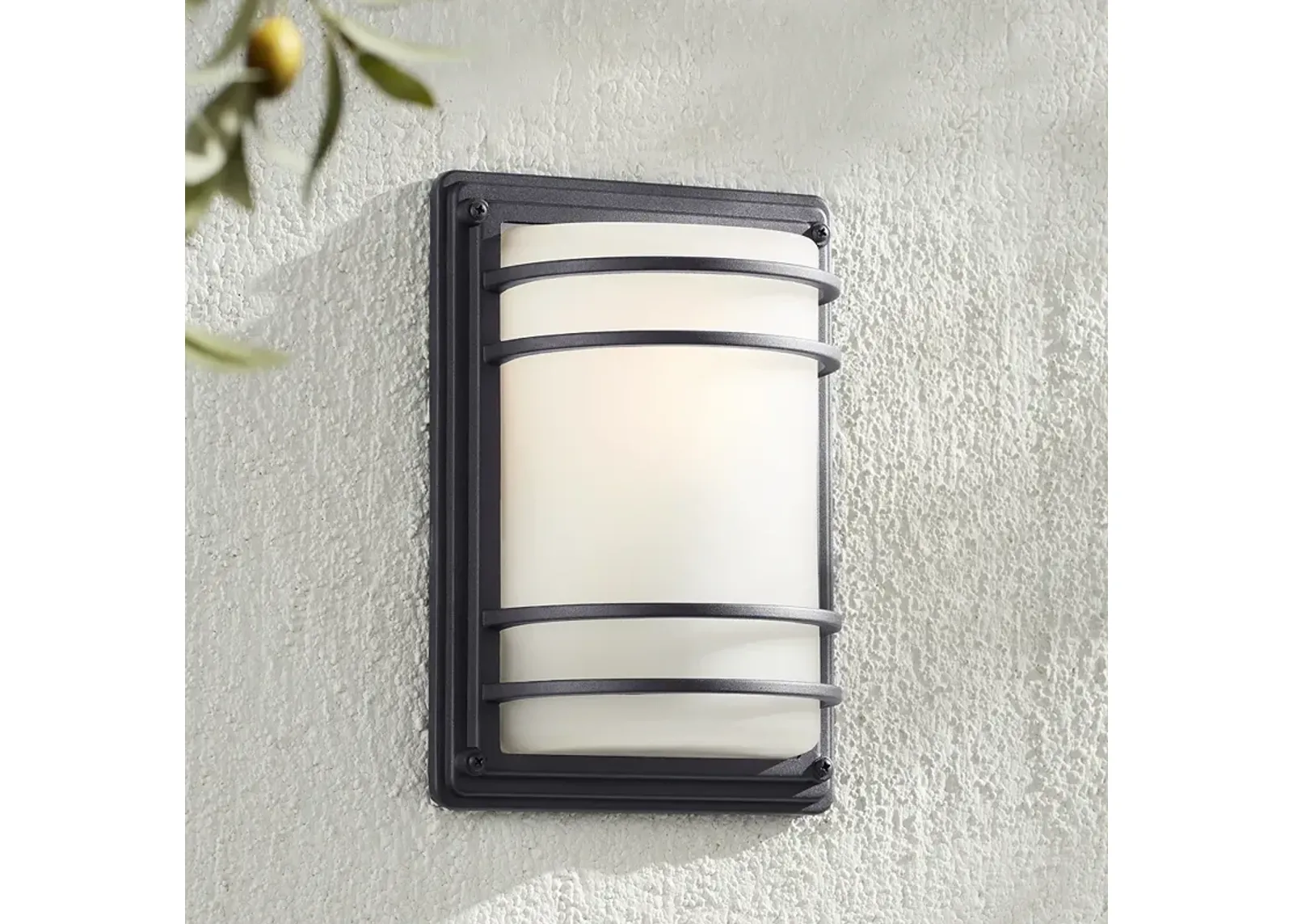 John Timberland Habitat 11" Black and Frosted Glass Outdoor Wall Light