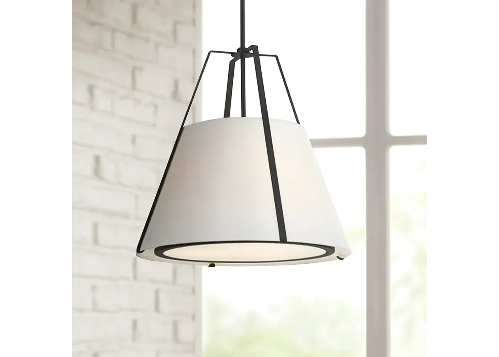 Crystorama Fulton 20" Wide Black Metal Pendant Light