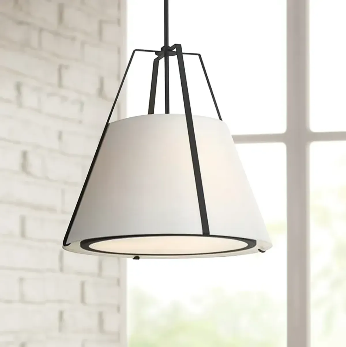 Crystorama Fulton 20" Wide Black Metal Pendant Light