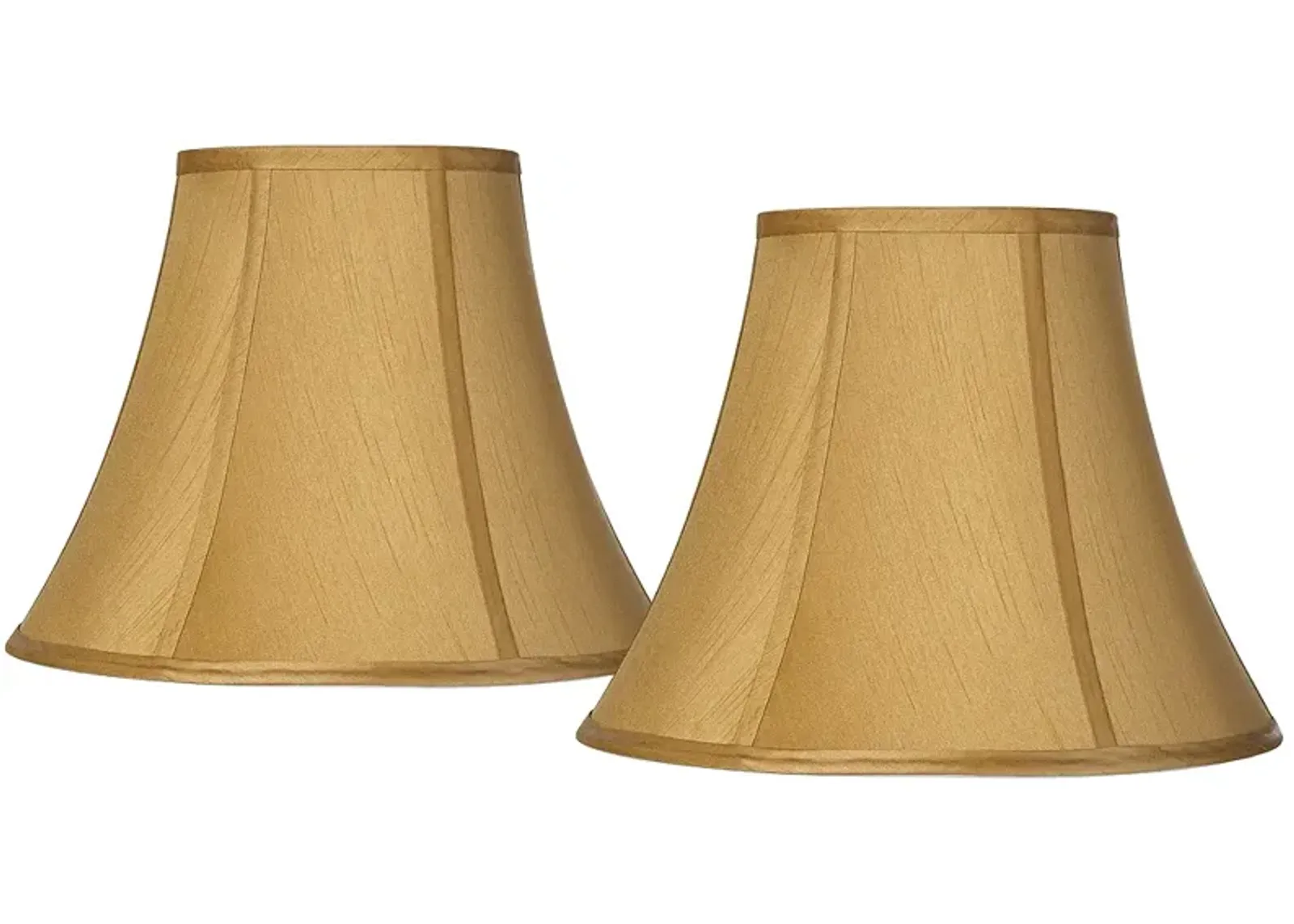 Coppery Gold Fabric Set of 2 Bell Shades 7x14x10.5 (Spider)