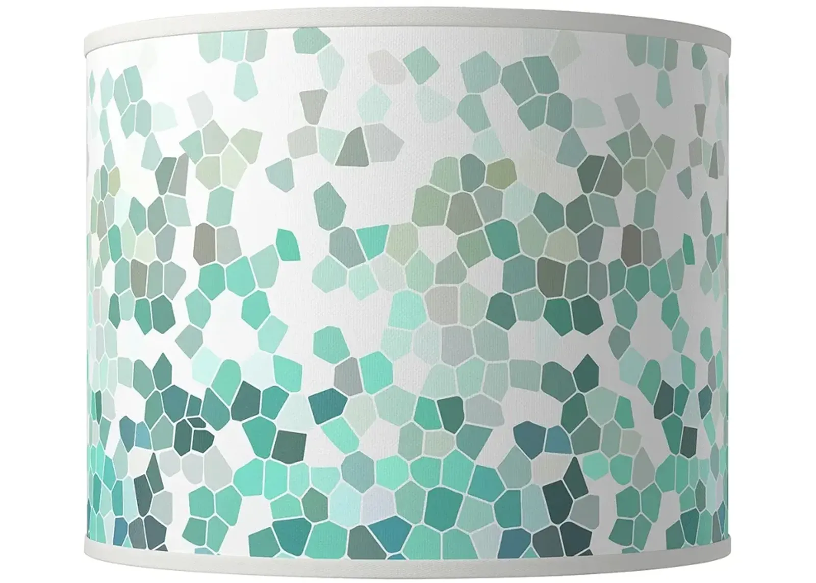 Aqua Mosaic Giclee Round Drum Lamp Shade 14x14x11 (Spider)