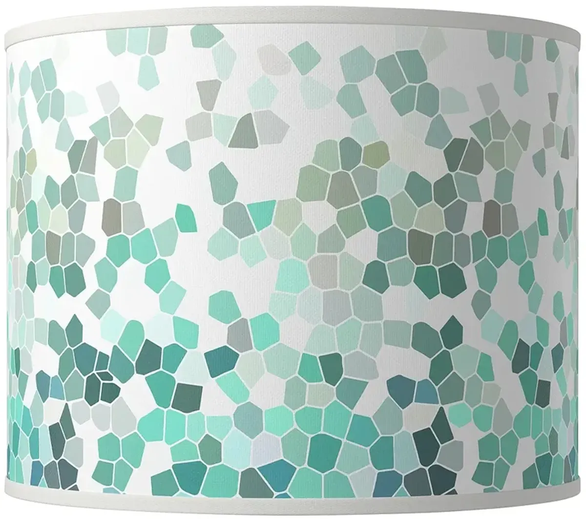 Aqua Mosaic Giclee Round Drum Lamp Shade 14x14x11 (Spider)