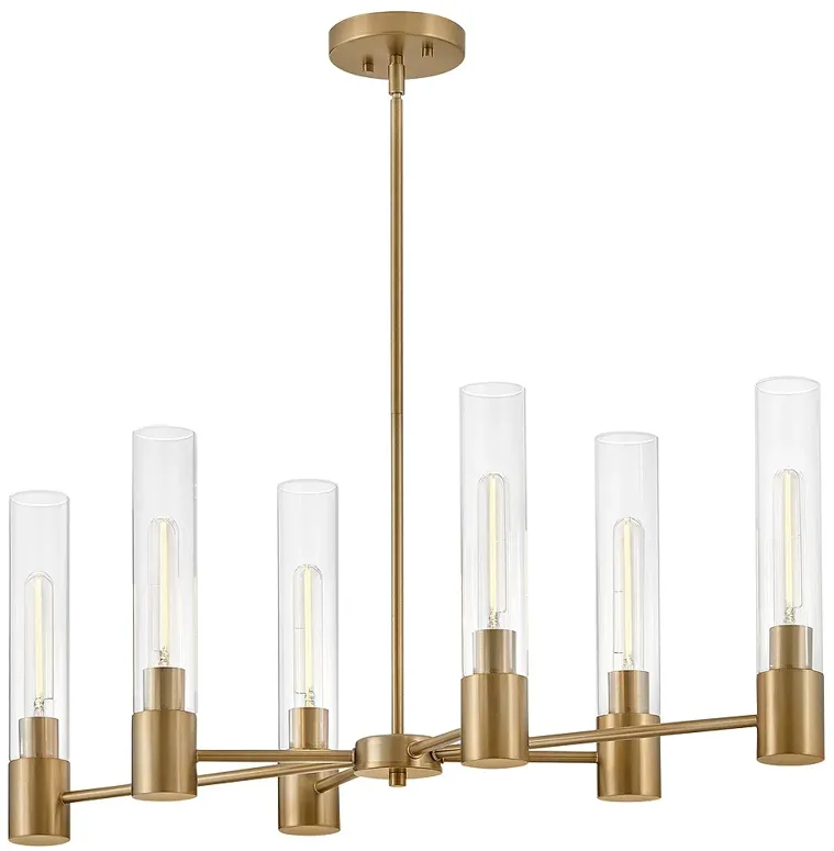 Lark Shea Chandelier Small Linear Chandelier Lacquered Brass